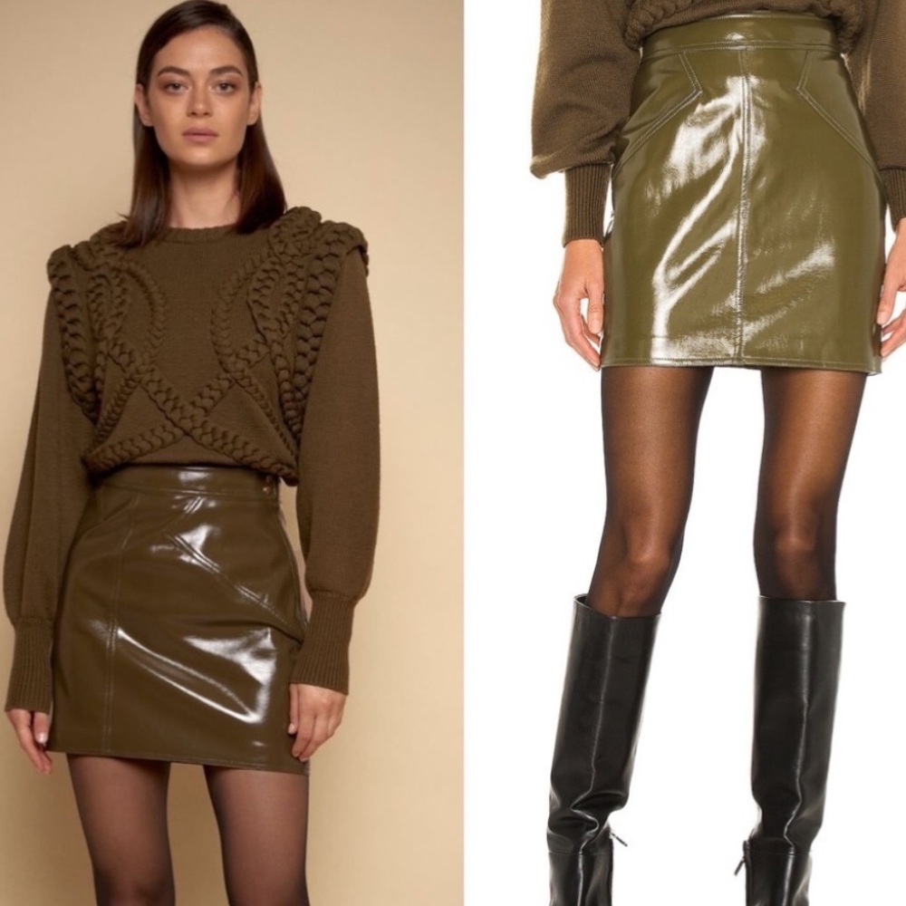 Ronny Kobo Faux Leather Rina Mini Skirt